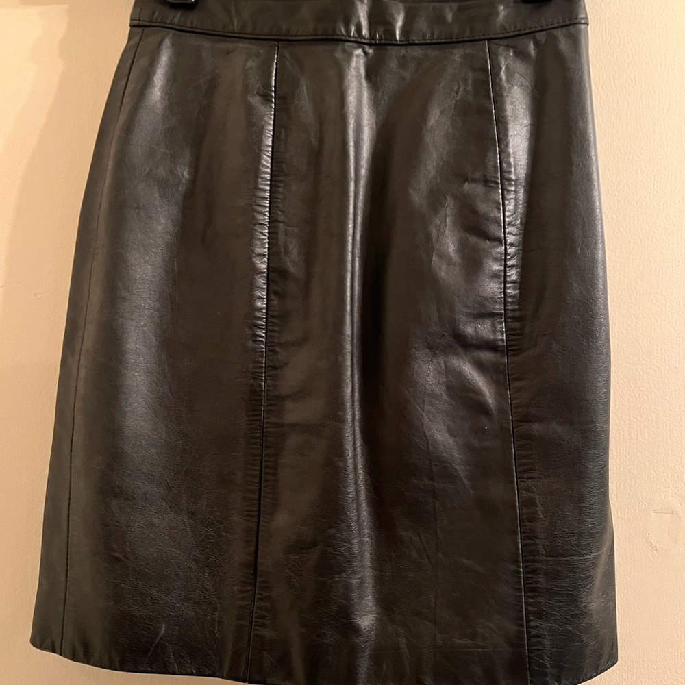 Skirt-Byrnes & Baker Black Leather Mini Skirt Size 2